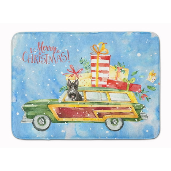 Carolines Treasures CK2420RUG Merry Christmas Scottish Terrier Machine Washable Memory Foam Mat 19 X 27" multicolor