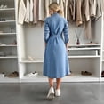 thumbnail image 6 of Denim Shirt Dresses for Women - Button Down Long Sleeve Dress with Washed Fabric and Relaxed Fit, Casual Spring Dresses for Women 2026 Streetwear Daily Outfit, 6 of 9