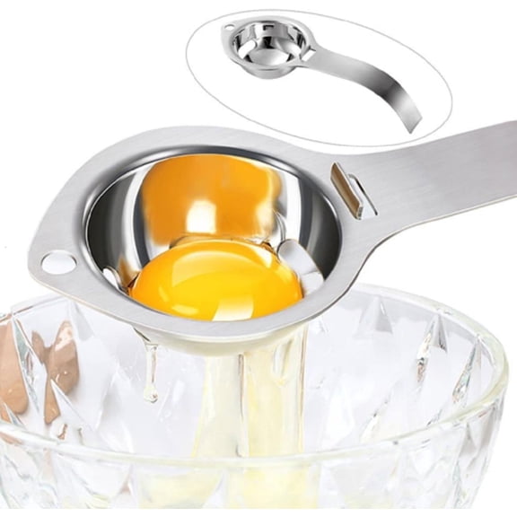 Stainless Steel Egg Separator, Egg White and Yolk Separator Sieve with Handle for Baking and Cooking, TIKA