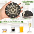 thumbnail image 3 of Haosy Set of 6 Drink Woven Coaster with Holder Heat Resistant Non-Slip Bar Coasters 4 Inches Snowflake Of Glod Feathers, 3 of 7