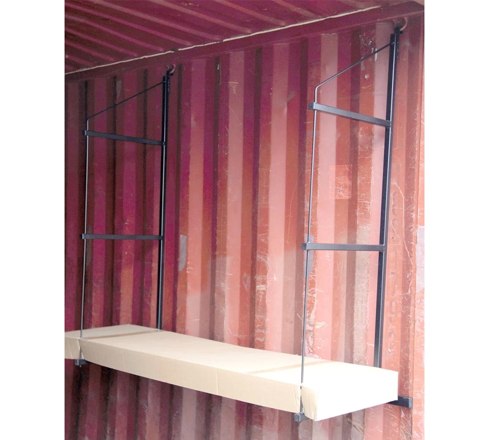 (8 Pack) Cargo Shipping Container Shelving Bracket, 3 Levels, 24" (D) x 60" (H)