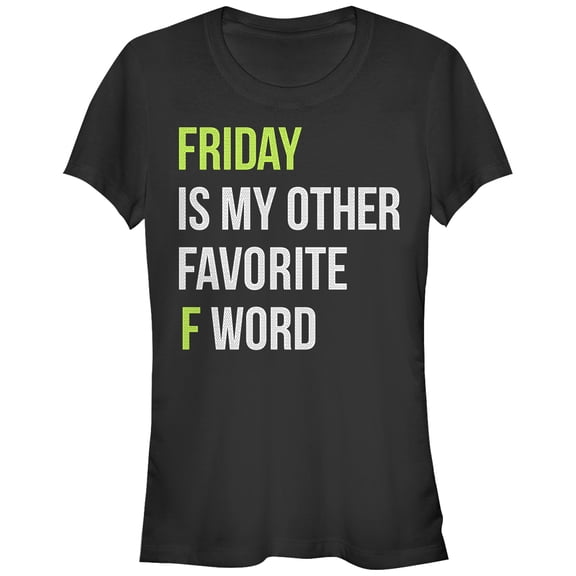 Junior's CHIN UP Friday is My Other Favorite F Word  Graphic Tee Black 2X Large