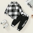thumbnail image 4 of Younger Tree Infant Toddler Baby Boy Clothes Set Newborn Long Sleeve Flannel Plaid Bodysuit Pants Fall Winter Outfits for 12-18 Months, 4 of 8