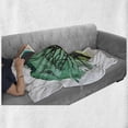 thumbnail image 6 of Willow Tree Soft Flannel Fleece Throw Blanket, Sketched Silhouette with Branches and Blended Watercolor, Cozy Plush for Indoor and Outdoor Use, 50" x 70", Yellow Green Jade Green, by Ambesonne, 6 of 6