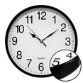 thumbnail image 1 of Hauz - Round Wall Clock, 10" Diameter, Quartz Precision, Black, 1 of 2