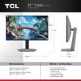 thumbnail image 2 of TCL 32” G64 Series QHD HDR QD-Mini LED Gaming Monitor, 180Hz Refresh Rate, LD336 Precise Dimming Series, HDR600 Brightness, 1ms, AMD FreeSync, 2 of 22