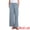 Blue, variant on Women's Stripe Casual Drawstring Wide Leg High Waist Pants S Camel