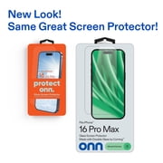 onn Corning Glass Screen Protector for iPhone® 16 Pro Max, Made with Durable Glass by Corning™ for Ultimate Protection, Includes Easy Application Tray