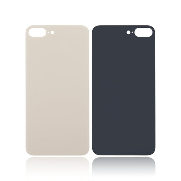 Replacement Back Glass With 3M Adhesive Compatible For iPhone 8 Plus (No Logo / Large Camera Hole) (Gold)