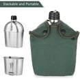 thumbnail image 2 of Military Canteen Kit 2pcs 1000ml 600ml Stainless Steel Military Canteen Cup Set with Cover Bag for Outdoor Camping Hiking Backpacking, 2 of 8