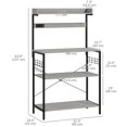 thumbnail image 2 of Étagère de Cuisine Gris Vieilli pour Boulanger avec Prise de Courant et Tablettes Ajustables – Station de Bar à Café pour Rangement de Salon, Salle à Manger et Entrée (53,9 Po H), 2 of 7