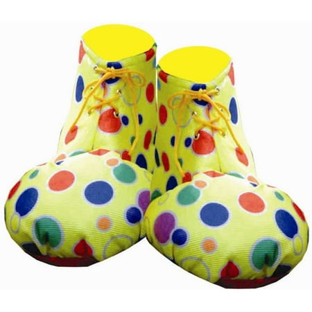 Yellow Polka Dot Clown Adult Shoe Covers