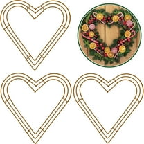 3Pcs 13.8 Inch Christmas Heart Shape Wire Wreath Form,Heart Metal Wire Wreath Frame, Wedding Garland, Holiday Wreaths for Christmas Day, Wedding Party, Christmas Door/Wall Decor DIY Crafts