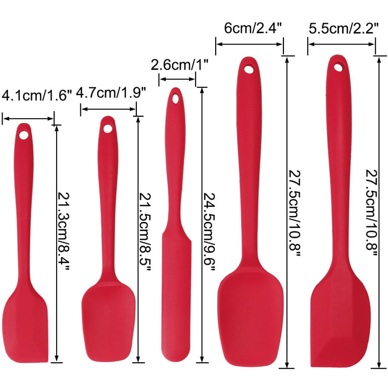 5pcs Kitchen Cooking Silicone Spatula Set Heat Resistant Turners