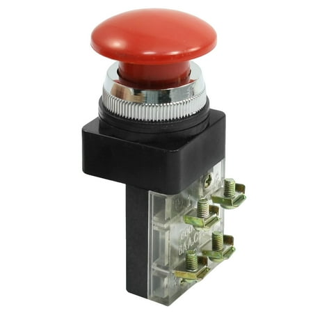 - DPST 4 Pin Red Sign Mushroom Momentary Push Button Switch 250V 6A