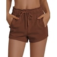 thumbnail image 3 of Pinspark Women's Air Cotton Active Shorts Athletic Running Shorts Breathable Comfort Stretch Adjustable Waist with Side Pockets, 3 of 6