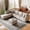 Grey, variant on JULY'S SONG 91.5" Leather Modular Sectional Sofa with Storage Ottoman, Oversized L-Shaped Couch with Storage Seat, 4 Seater Couch for Living Room, Brown