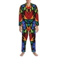 thumbnail image 3 of Kdxio Colorful Floral Men’s Pajama Set Pajamas For Men 2 Piece PJ Set with Men Pajama Pants and Long Sleeve T-Shirt Lounge Set-Large, 3 of 7