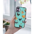 thumbnail image 5 of WIRESTER Shockproof Soft Rubber Cover Case for Apple iPhone 17 6.3" 2025, Barnyard Chicken Roosters Teal Background, 5 of 5