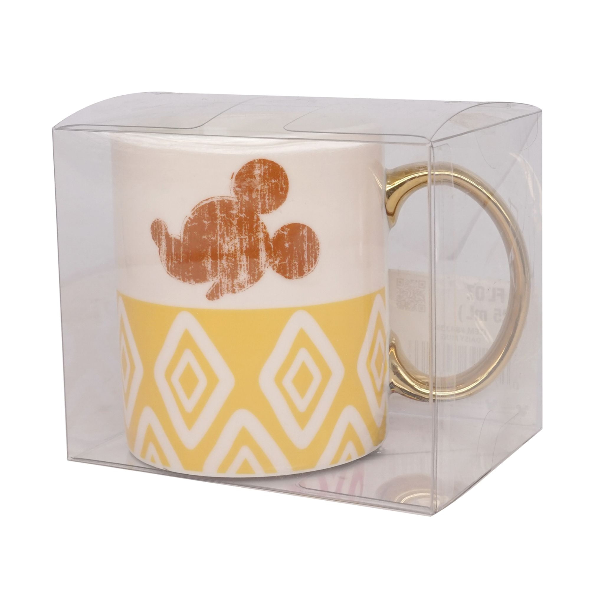 Mickey Mouse 11 oz Disney Pattern with Gold Handle Ceramic Mug