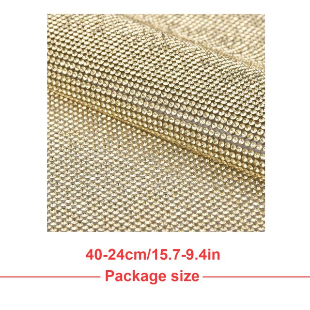 Baohd Crystal Rhinestone Ribbon Clothing Accessories Sticker Convenient Using Present Decoration Sheet with Shine Appearance Exquisite light yellow 6 hot melt glue