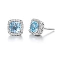 thumbnail image 3 of Lafonn Aria Sterling Silver Platinum Plated Lassire Blue Topaz with Lassire Simulated Diamonds Earrings, 3 of 5