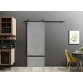 thumbnail image 3 of Sturdy Barn Door 28 x 96 inches | Planum 0012 Concrete with Frosted Glass | 6.6FT Rail Hangers Heavy Hardware Set | Solid Panel Interior Doors, 3 of 6