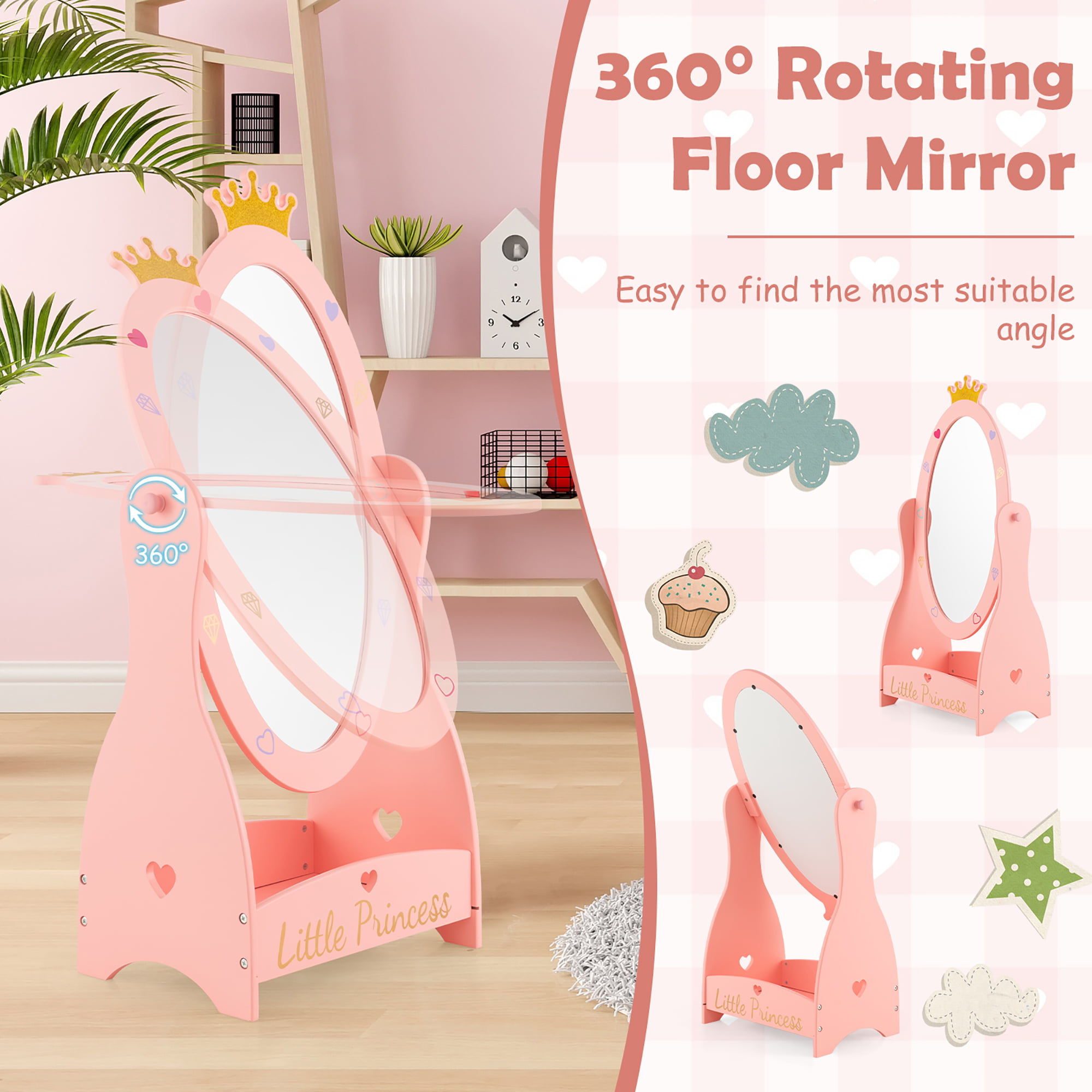 Wooden Floor Standing Mirror for Kids – Kids Funnel