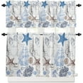 thumbnail image 4 of Sea Starfish Kitchen Curtains Valances for Windows Nautical Ocean Seahorse Short Curtains & Drapes 3pcs Blackout Curtains Rod Pocket Kitchen Curtains and Valances Set Tier Curtain for Bathroom, 4 of 5