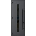 thumbnail image 2 of Front Exterior Prehung Steel Door / Ronex 0130 Grey / Entry Metal Modern Painted W36x96 Right-hand, 2 of 5