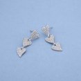 thumbnail image 3 of Boho Rhinestone Heart Earrings Silver Crystal Heart Dangle Earrings CZ Heart Stud Earrings Triple Heart Love Earrings Sparkly CZ Heart Wedding Earrings Jewelry for Women, 3 of 7