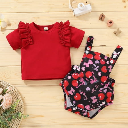 

BadyminCSL Toddler Baby Girls Cotton Leopard Fruit Print Overalls Cute Clothes Tow-piece