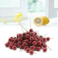 thumbnail image 1 of 100 UDS. De bayas artificiales de fruta roja esmerilada, mini bayas de acebo, decoración del banquete de boda para el hogar, 1 of 7