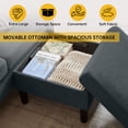 thumbnail image 4 of Pingliang Home Living Room Furniture Set,Sectional Sofa with Storage Ottoman and Accent Chair,Modern 3 Seat Couch L Shaped Sofa with Storage Pockets,Modern 4 Seater Set for Living Room Apartment APT, 4 of 7
