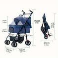 thumbnail image 3 of 1 Pce Grande Poussette Pliable pour Animaux, Poussette pour Animaux avec Étagère de Rangement Frein et Rangement, 3 of 5
