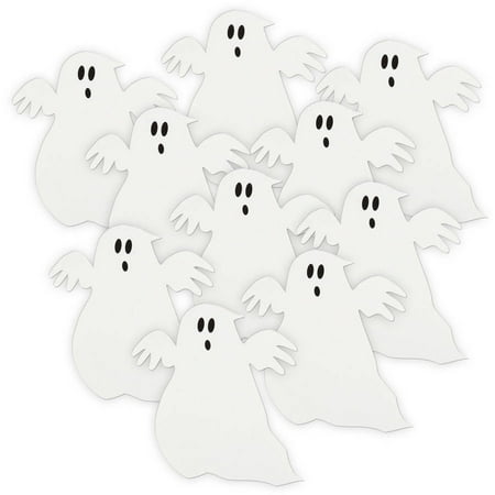 Ghost Halloween Paper Cut Out Decorations, 5 in, White, 10ct