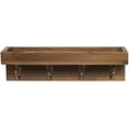 thumbnail image 7 of MyGift 1 Piece Vintage Brown Wood Floating Shelf with 4 Antique Metal Key Hooks, 7 of 7