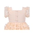 thumbnail image 4 of Robe Fille 3D Papillon Beige Cœur Dentelle Haut Col Carré Manches Courtes 6 Ans, 4 of 7