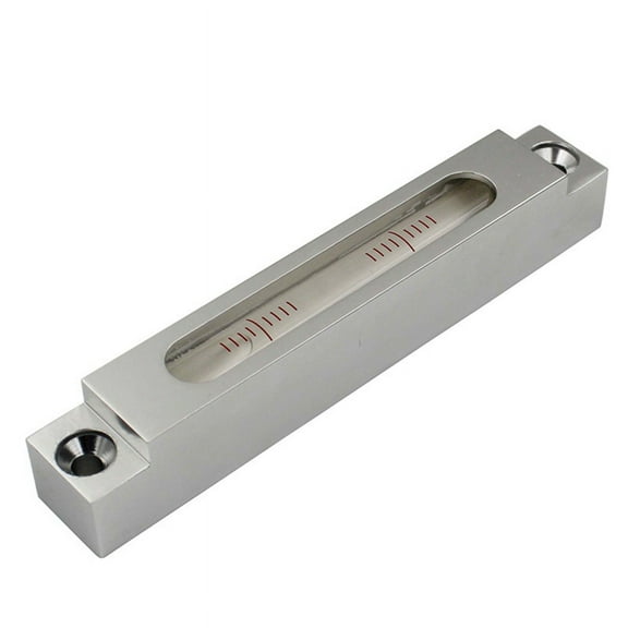 High Precision Metal Strip Level Bubble Mini Spirit Level Measuring Instrument Size 132X22X20mm 0.02mm/M,1 x level Bubble,Silver