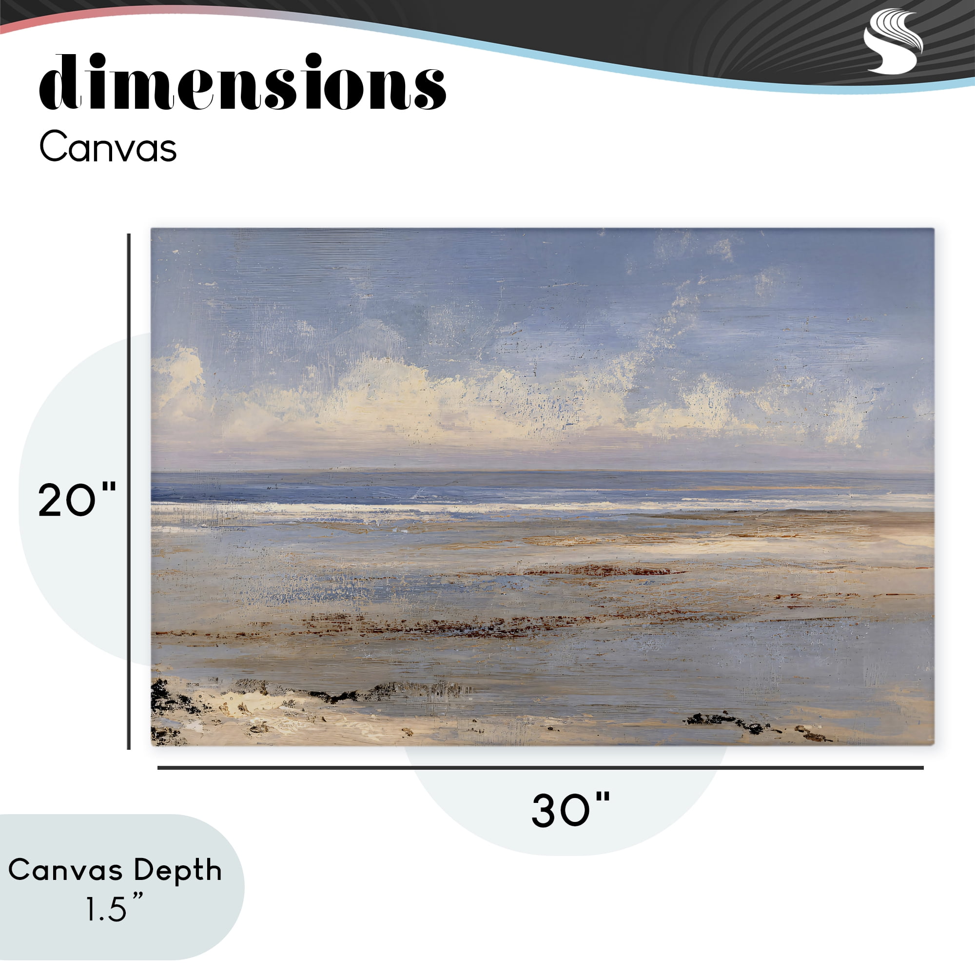 Stupell Industries Rustic Ocean Horizon Impression Canvas Wall Art, design by Jacky Ngan