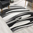 thumbnail image 1 of homeroots home decor 394058 8’ x 11’ Black and Gray Abstract Marble Area Rug, 1 of 1