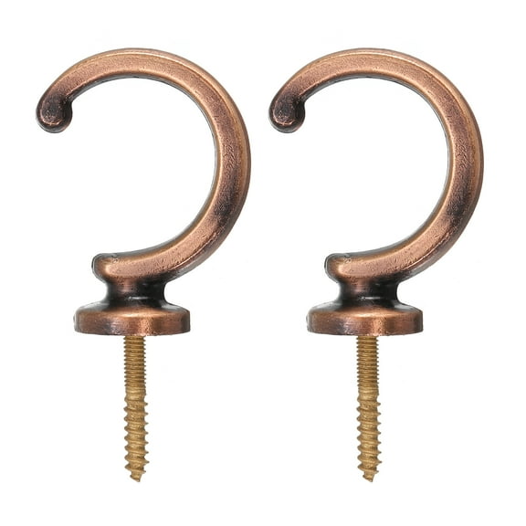 Uxcell Curtain Holdback Aluminum Alloy Wall Mounted Curtain Holders Drapery Tieback Hooks Copper 2Pcs