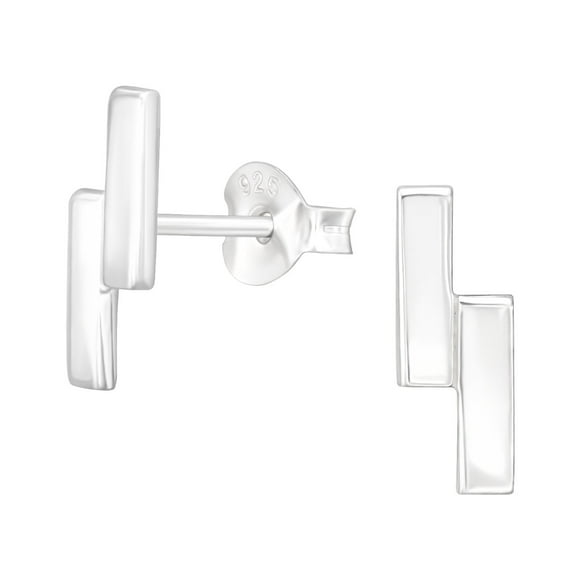 Silver Bar Earrings 925 Sterling Silver Stud Earrings