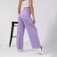 thumbnail image 3 of Wide Leg Knit Ribbed Pants for Women Drawstring Elastic Waist Comfy Soft Pajama Bottoms Sleepwear, 3 of 9