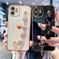 thumbnail image 2 of Funda De Lujo Para IPhone 11 12 Pro MAX Mini X XR XS 7 8 Plus SE 2020 2022 Caso Cadena Amor Corazón Pulsera Carcasa Protector Suave Galvanizado Teléfono Cubierta, 2 of 4