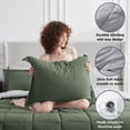 thumbnail image 7 of LammaLoe Full-Size Comforter Set, With Sheets, Reversible Bed In A Bag 7 Piece, Bedding Set, Olive Green, 7 of 7