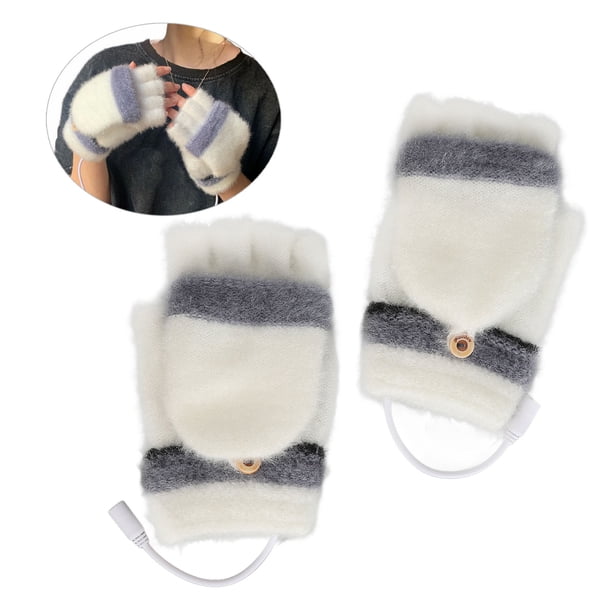 Guantes Para Computadora Portátil, Manoplas, Flexibilidad Alimentadas Por USB, 1 Par De Manoplas Calefactoras Cálidas, Medio Dedo Completo, Uso Seguro Para Ciclismo