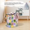 thumbnail image 6 of 50L Extra Large Popup Hamper Collapsible Laundry Basket With Zippered Lid 15.7x18.5in A Grid Of Squares, 6 of 7