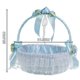 thumbnail image 2 of Cesta de flores de encaje para niña, cesta de flores decorativa para ceremonia de boda de estilo occidental, decoración de fiesta, azul claro, azul claro, 2 of 5