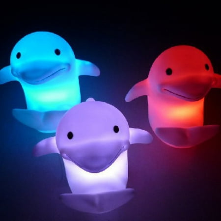 

Cute Dolphin 7 Colors Changing LED Night Light Home Kids Bedroom Lamp Decor